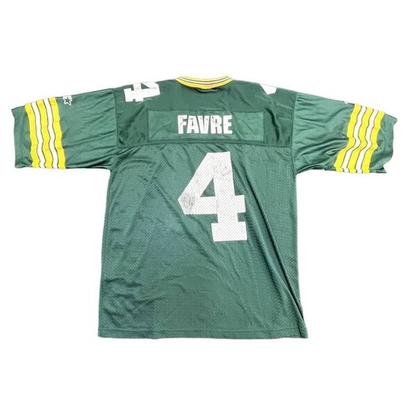 90s Green Bay Packers STARTER NFL Brett Farve #4 Jersey Sz Large - Picture 1 of 6